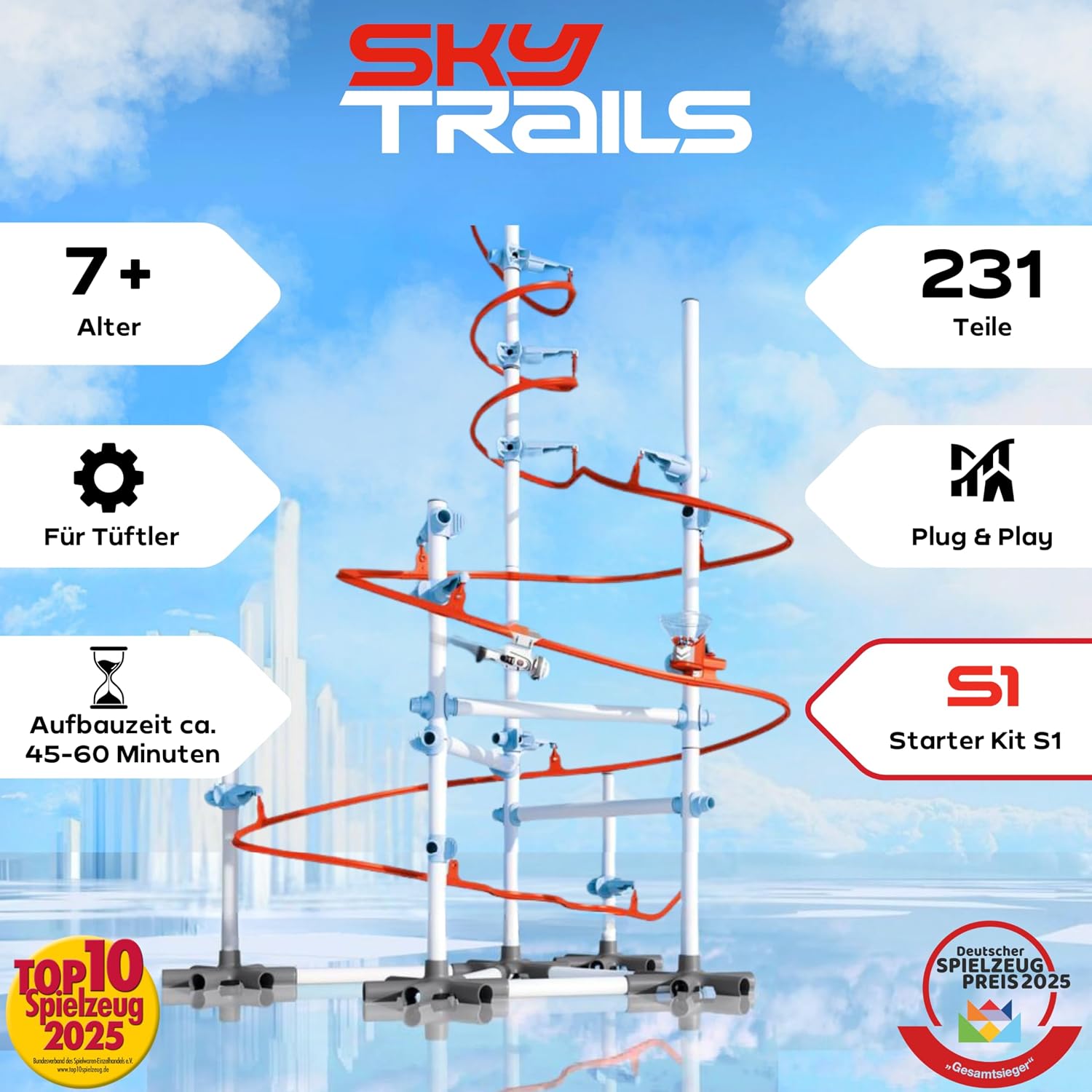 Detalle 2 de Sky Trails Starter Kit 71969 – Konstruktionsspielzeug für fantasievolle Racing-Parcours ab 7 Jahren