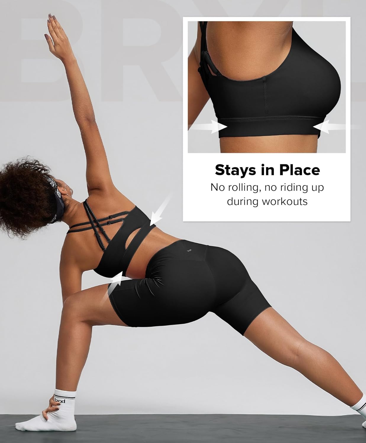 Thumbnail 4 de BRXL Sports Bra with Sewn-in Pads: Light-Impact, Adjustable Straps, Criss Cross Back