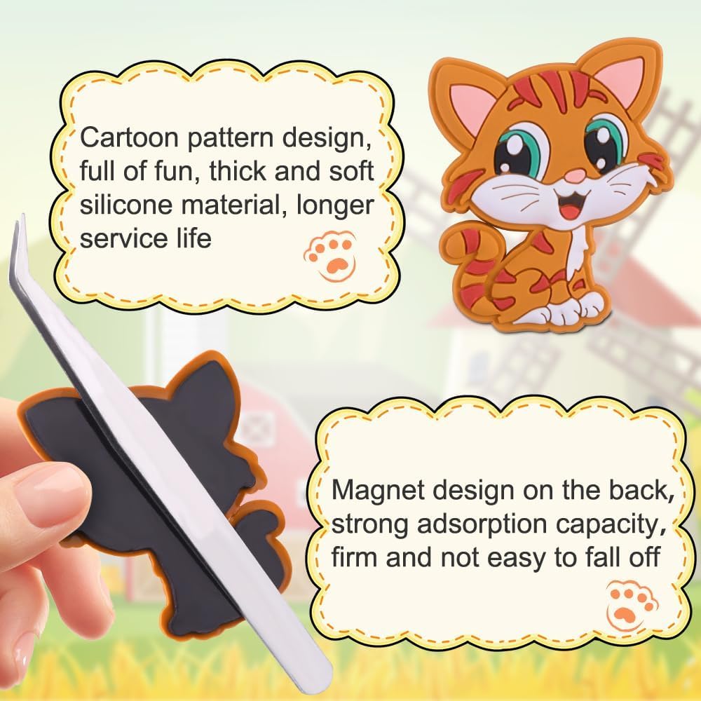 Detalle de XIMISHOP 12PCS Animal Fridge Magnets for Kids – farm animal 3D magnets for Montessori-style learning