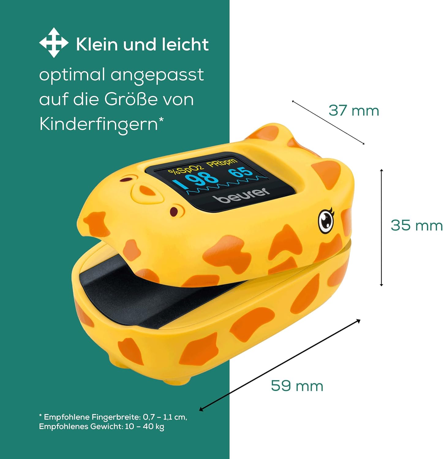 Detalle de Beurer PO 13 Kids Pulsoximeter für Kinder
