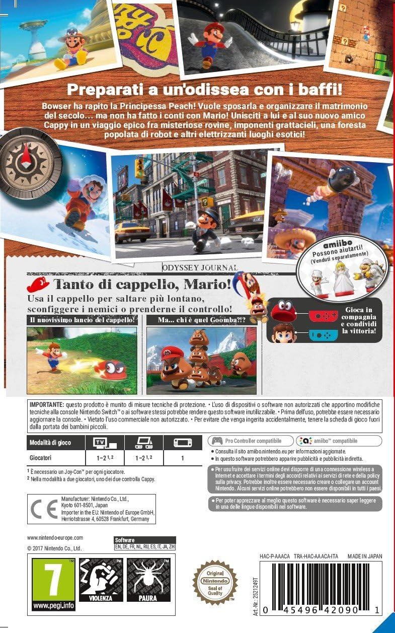 Detalle de Super Mario Odyssey voor Nintendo Switch – 3D-sandboxavontuur, Italiaanse import