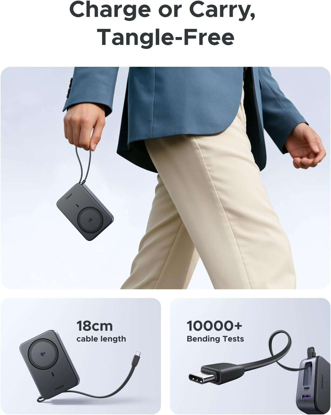 Detalle 2 de UGREEN MagSafe power bank 20000mAh