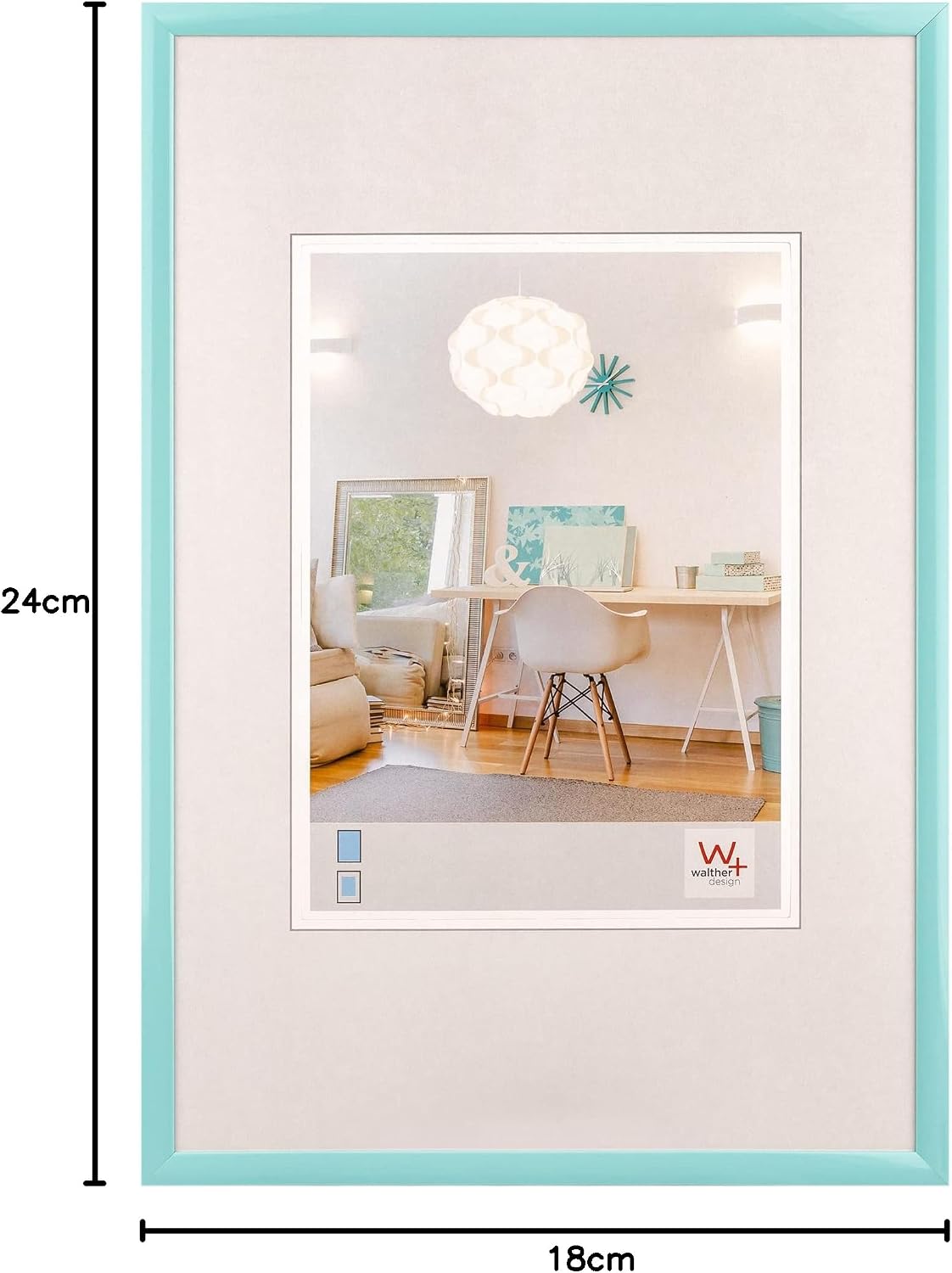 Detalle de Walther design New Lifestyle KV824U Cadre Photo en Plastique, 18 x 24 cm, Turquoise