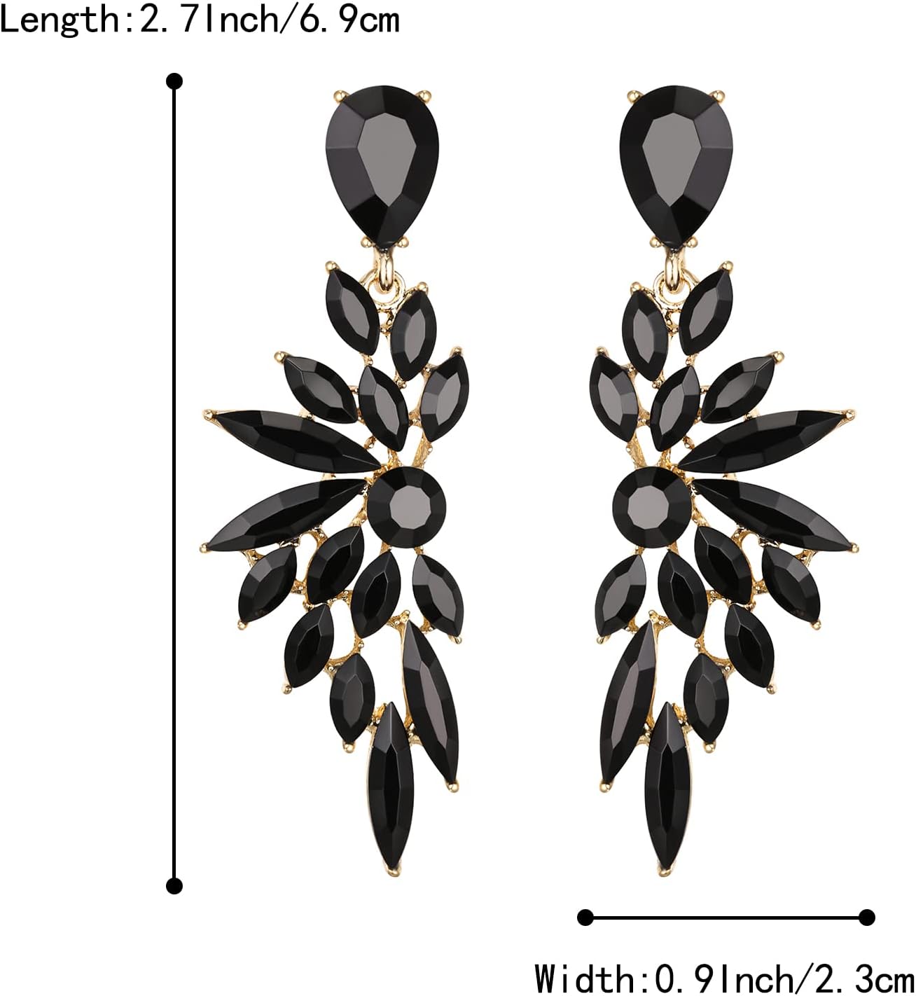 Thumbnail 4 de Boucles d’oreilles Clearine en cristal avec pendentif aile strass pour mariage