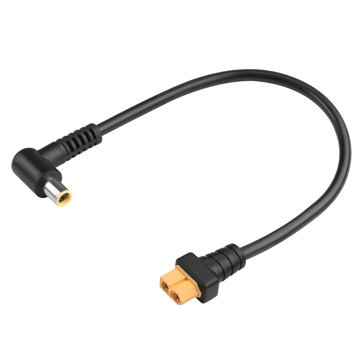 Detalle de TIENFOKOTA XT60 to DC 7909 Male 90° Connector Adapter Cable, 16AWG (1ft) – Dual Output for Portable Power Stations and Solar Gear