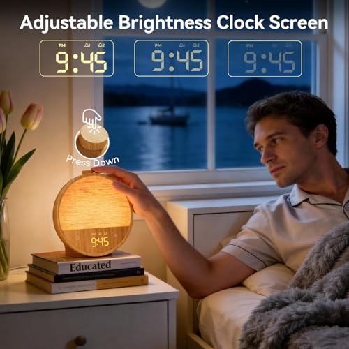 Thumbnail 8 de blonbar despertador con luz y simulación de amanecer, lámpara de cabecera RGB con 10 sonidos naturales y 10 ruidos blancos