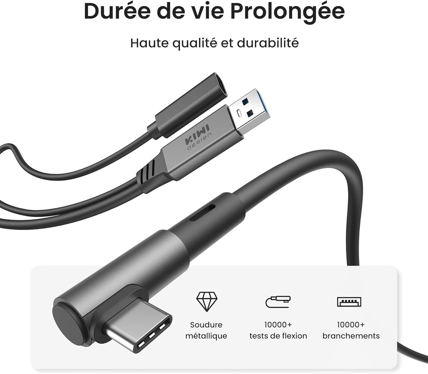 Thumbnail 5 de KIWI design Câble Link avec Chargement 5M pour Meta Quest 3/Quest 2/Pro/Pico 4 – USB 3.0 5 Gbps