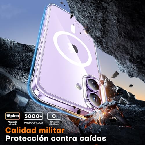 Detalle de TAURI Funda para iPhone 17 6.3" con MagSafe y Protector de Pantalla HD (Transparente)