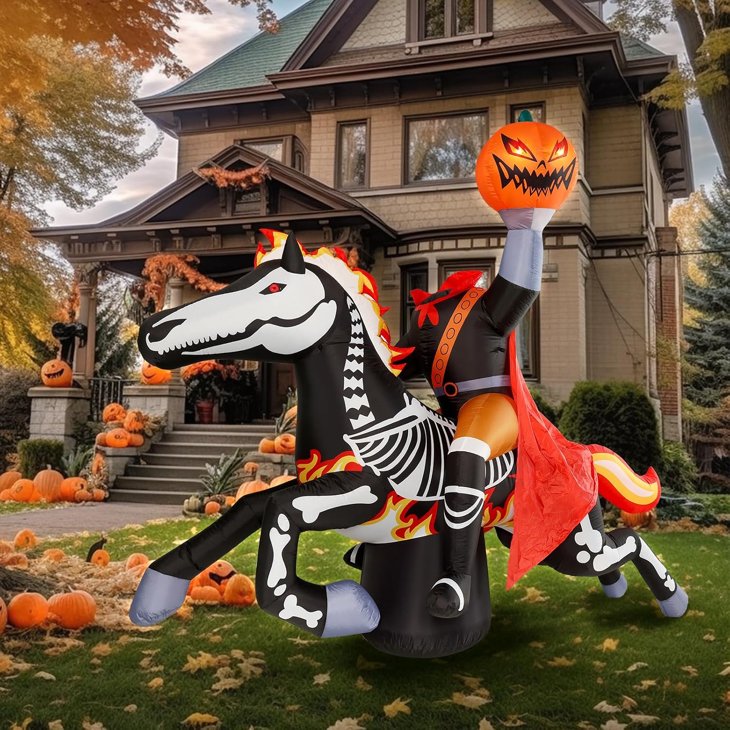 Thumbnail 6 de WBHome Halloween Inflatable Headless Horseman, 9 Ft