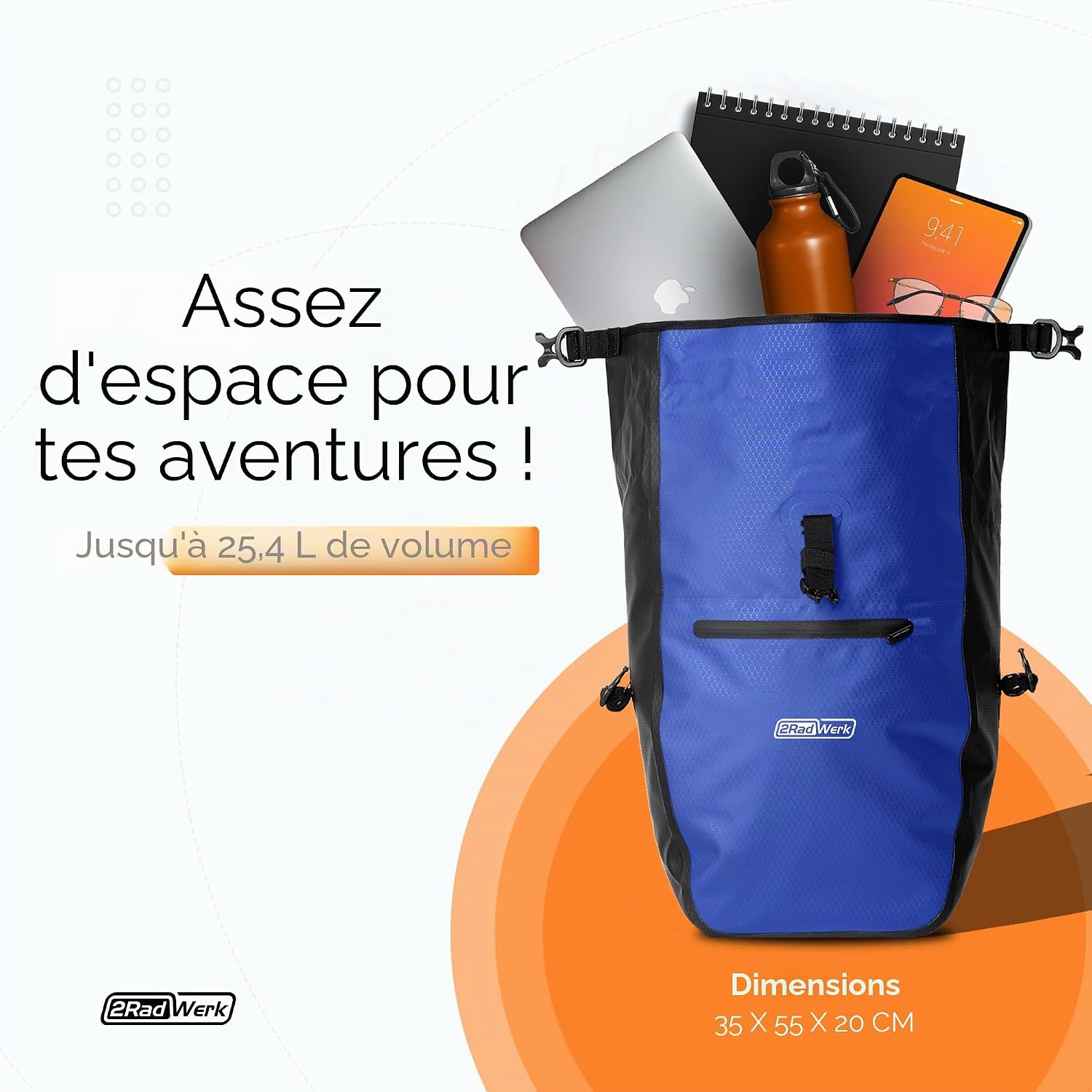 Detalle 2 de 2Radwerk Sacoche de vélo: Sacoche imperméable et polyvalente pour porte-bagages