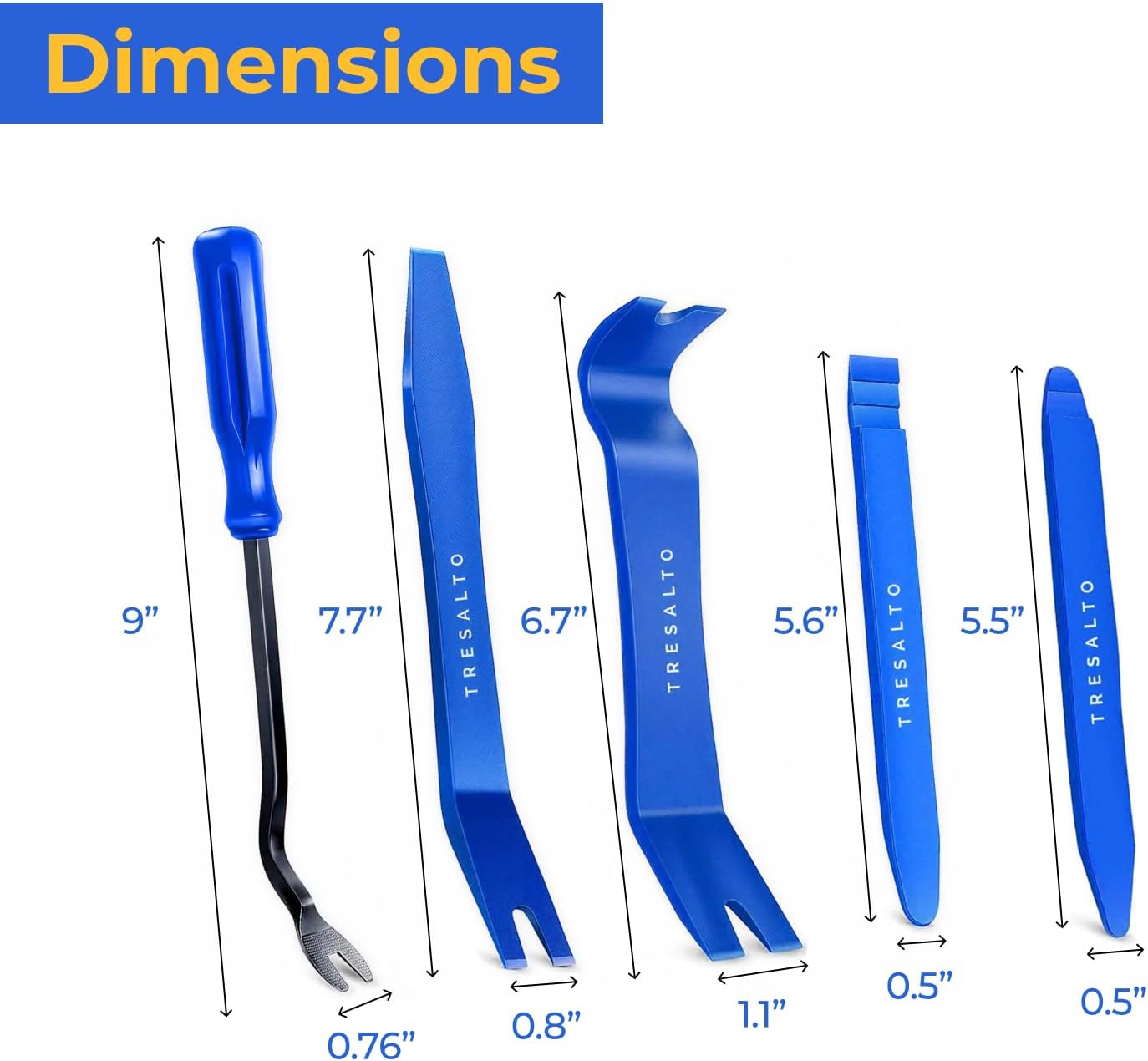 Detalle de Tresalto 8542041600 Auto Trim Removal Tool Kit, 5-Piece Nylon Pry Set