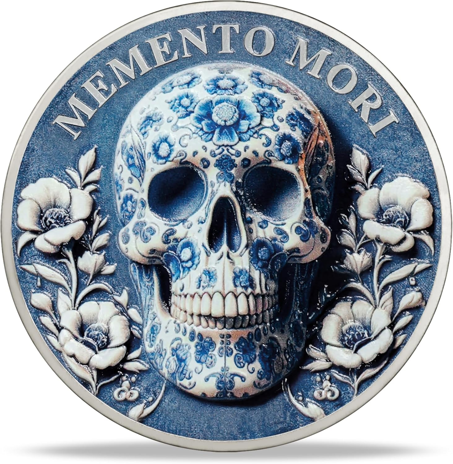 Detalle 2 de Memento Mori Münze Carpe Diem 1,57 Zoll