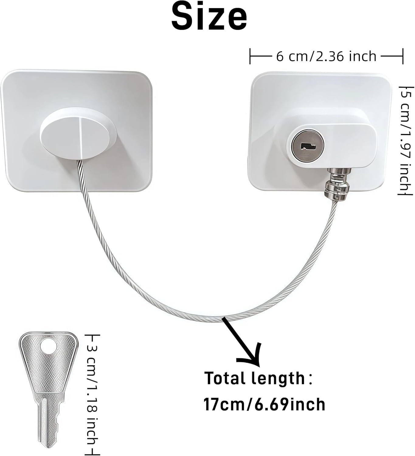 Thumbnail 1 de Crozgan 3Pcs Fridge Door Lock with 3 Keys – Child Safety Lock for Home & Office