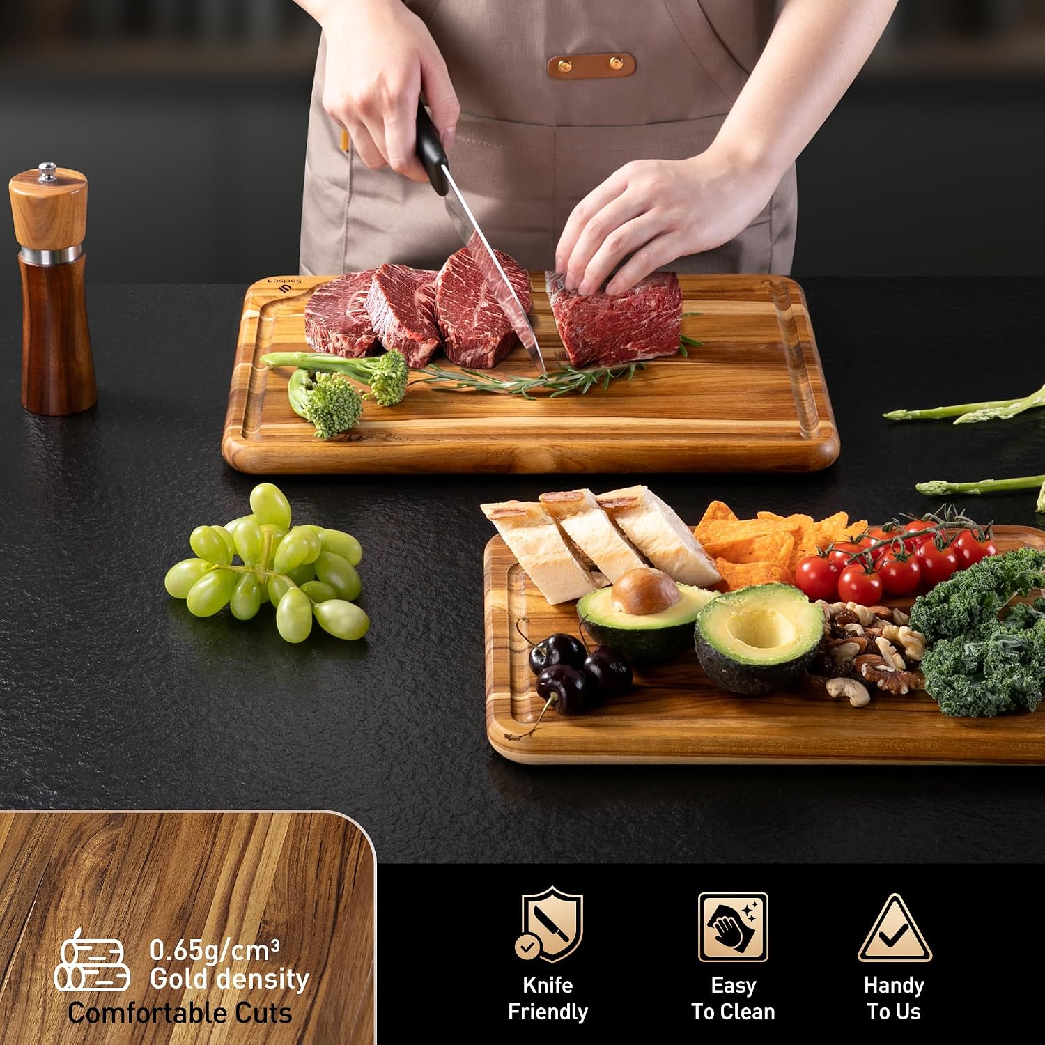 Thumbnail 4 de Teak Cutting Board Set 13-inch