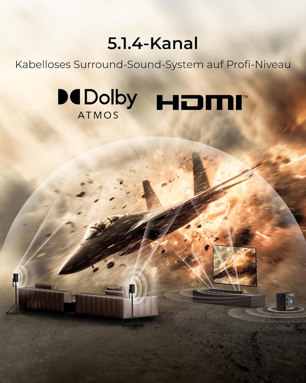 Detalle 2 de ULTIMEA Skywave X50 5.1.4 Soundbar mit Dolby Atmos