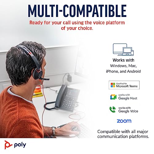 Thumbnail 6 de Poly Blackwire 5210 Wired Headset by PLT — Flexible Noise-Canceling Boom Mic, Single-Ear, USB-C/USB-A/3.5mm