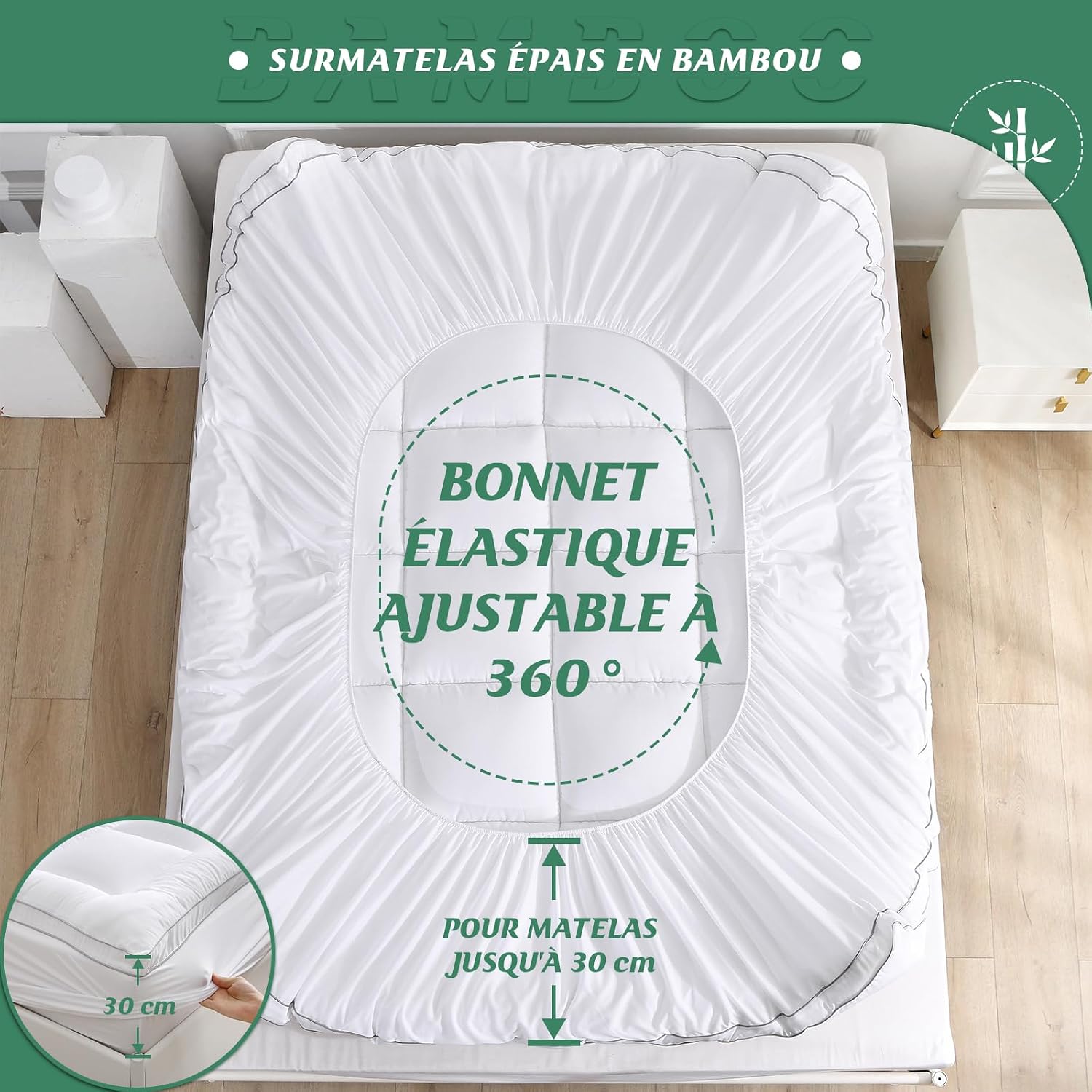 Thumbnail 4 de GRT Surmatelas 140x190 cm Épaisseur 6 cm