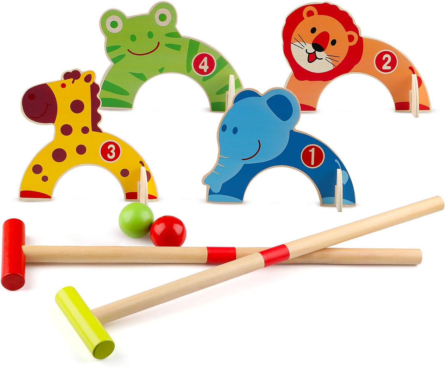 Detalle de Wondertoys Wooden Animals Croquet Set – Educational Outdoor Play for Kids