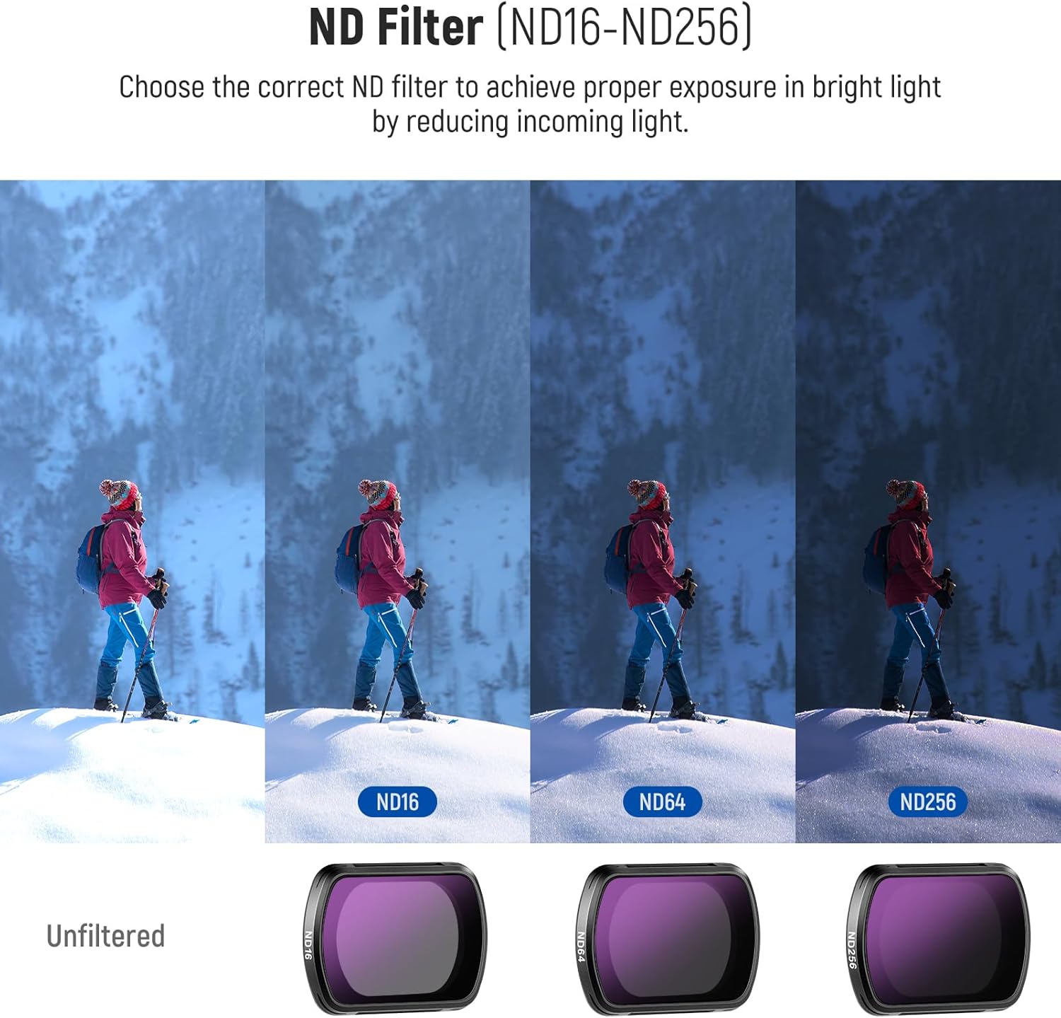 Thumbnail 4 de NEEWER HD CPL ND16/ND64/ND256 Filter Kit for DJI Osmo Pocket 3 / Pocket 4 and Xtra Muse