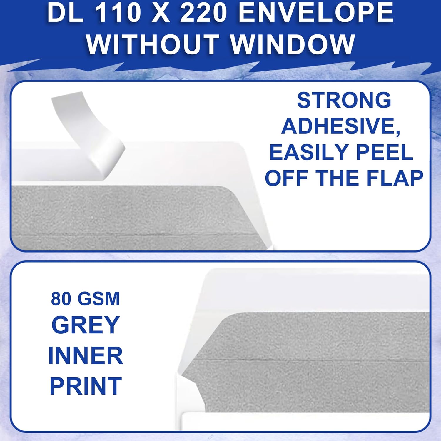 Thumbnail 3 de 100 Briefumschläge DIN Lang 110 x 220 mm ✉️