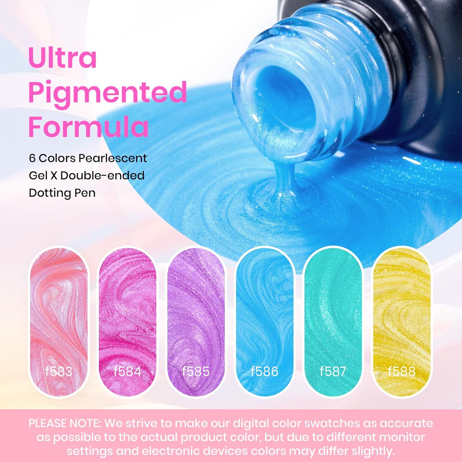 Detalle 2 de Beetles Shimmer Gel Nail Polish Set 6 Colors ๐