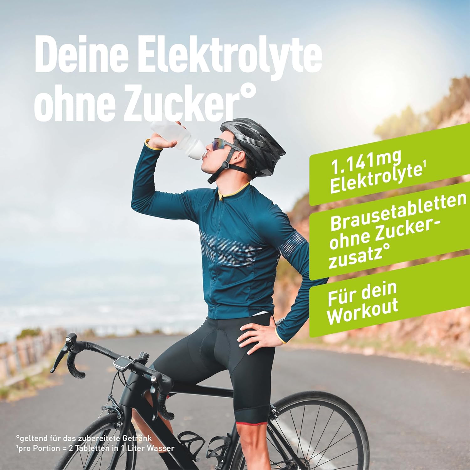 Thumbnail 1 de Dextro Energy Elektrolyte ohne Zucker (Limette) – 60 Brausetabletten, 1.141 mg Elektrolyte, 3er Pack