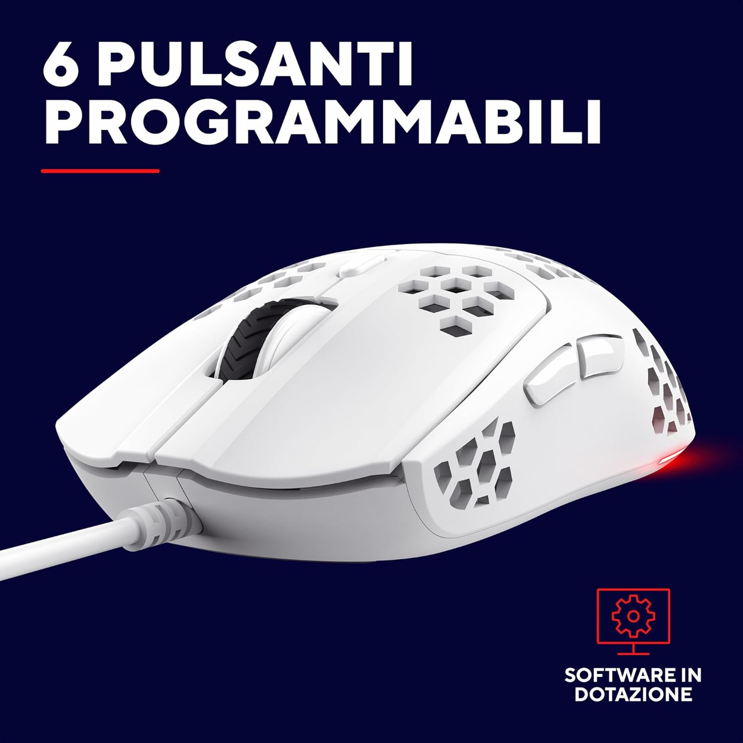 Thumbnail 4 de GXTrust 928W Helox mouse gaming superleggero da 65g con DPI 200–6400, 6 pulsanti programmabili e RGB