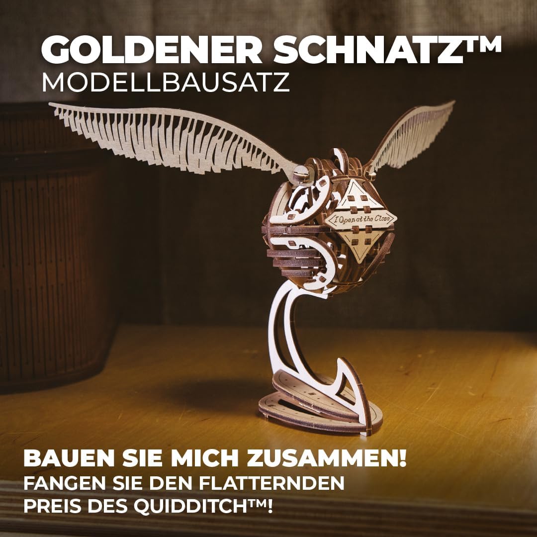 Detalle 2 de UGEARS Goldener Schnatz Harry-Potter 3D-Holzpuzzle für Erwachsene – mechanisches Modell zum Selberbauen
