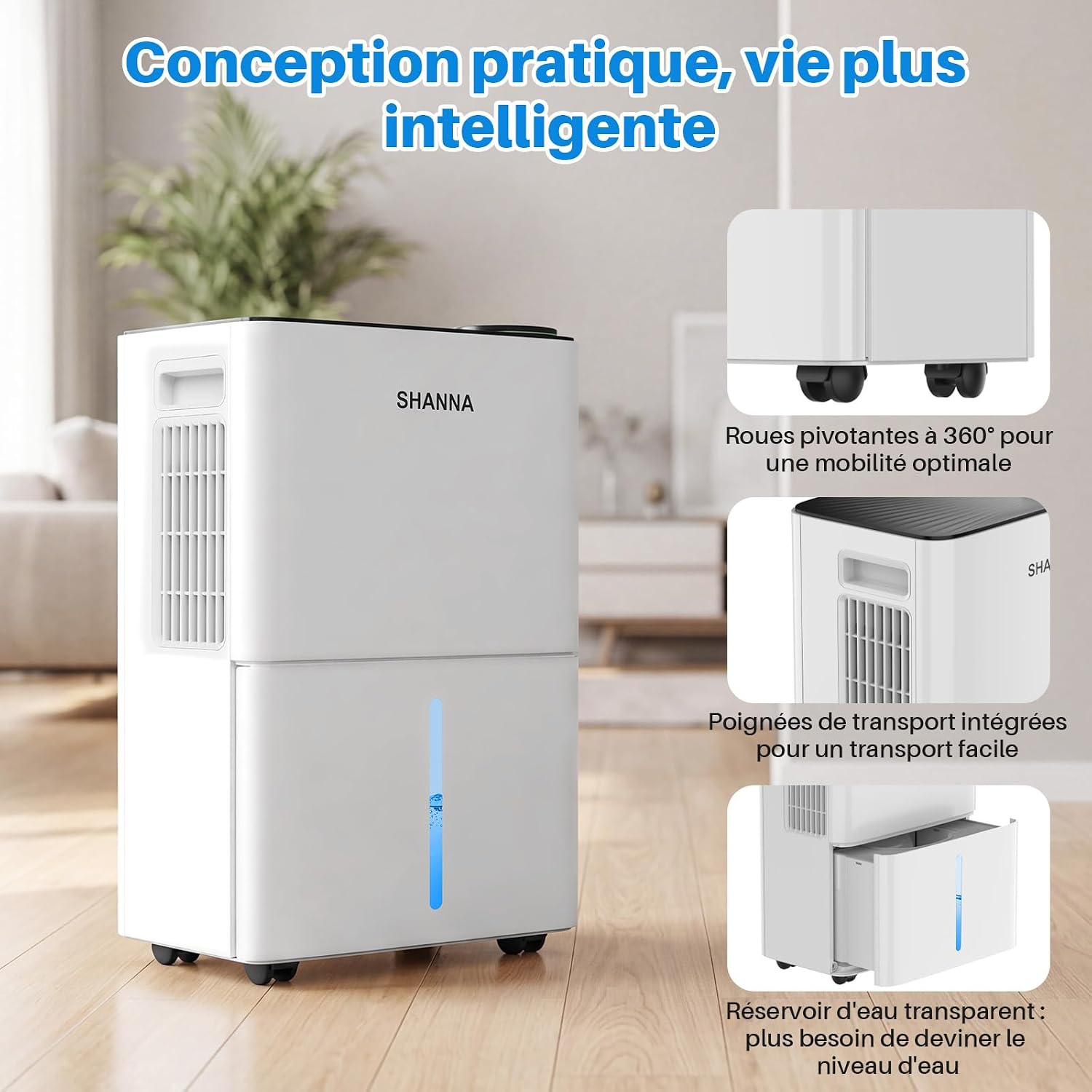 Thumbnail 6 de SHANNA elektrische luchtontvochtiger, 15 l/24 uur, voor ruimtes tot ca. 35 m²
