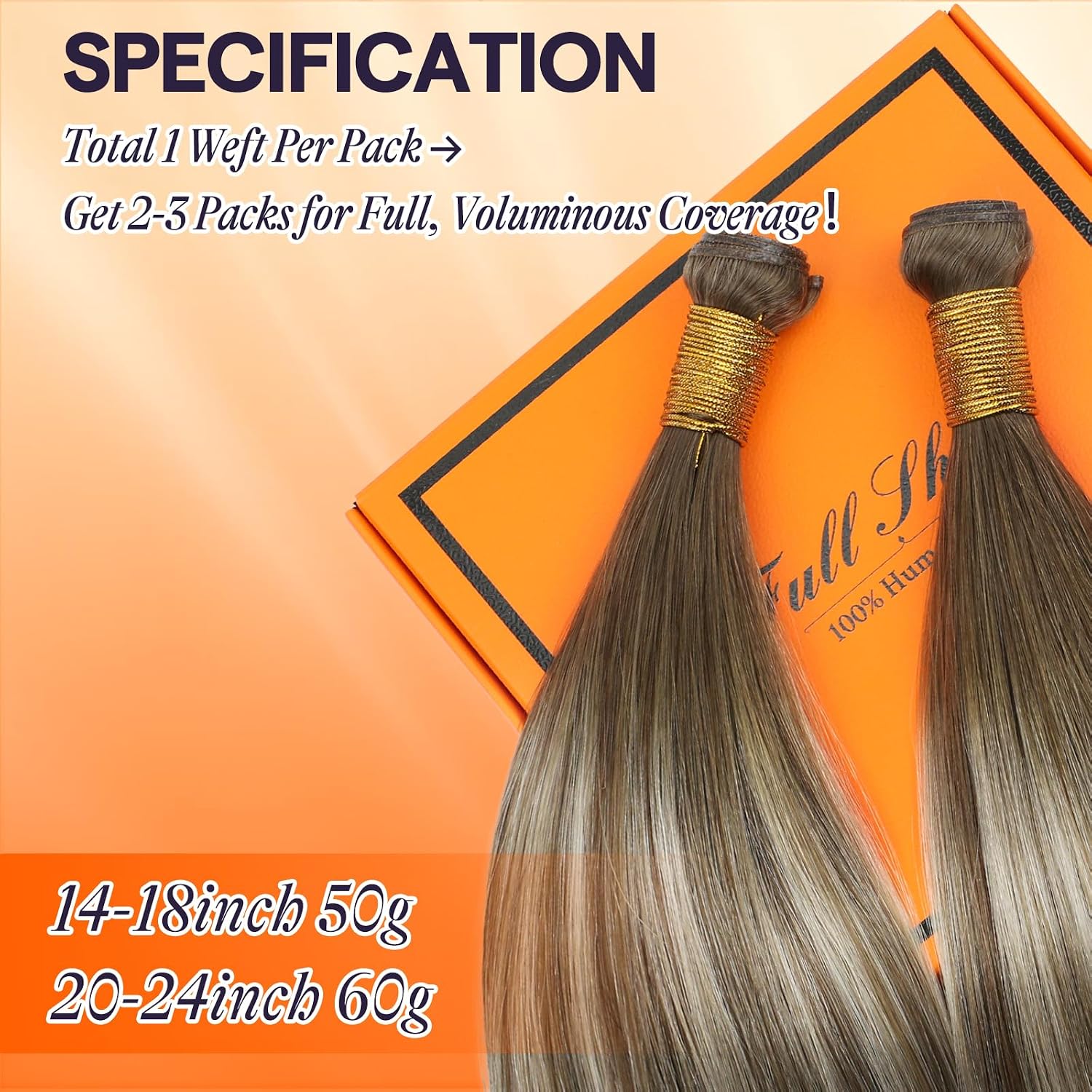 Detalle 2 de 24 Inch Weft Hair Extensions 60G ๐โ