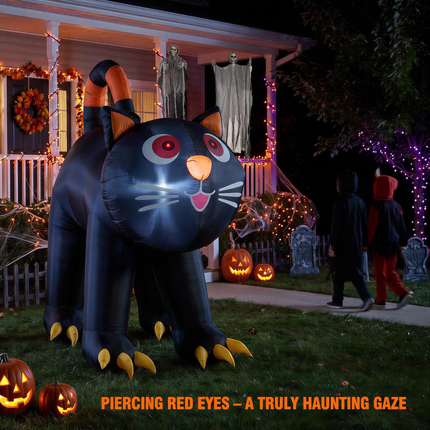Detalle de NovaFloat 01 Halloween Inflatable Black Cat with Built-In LED Lights