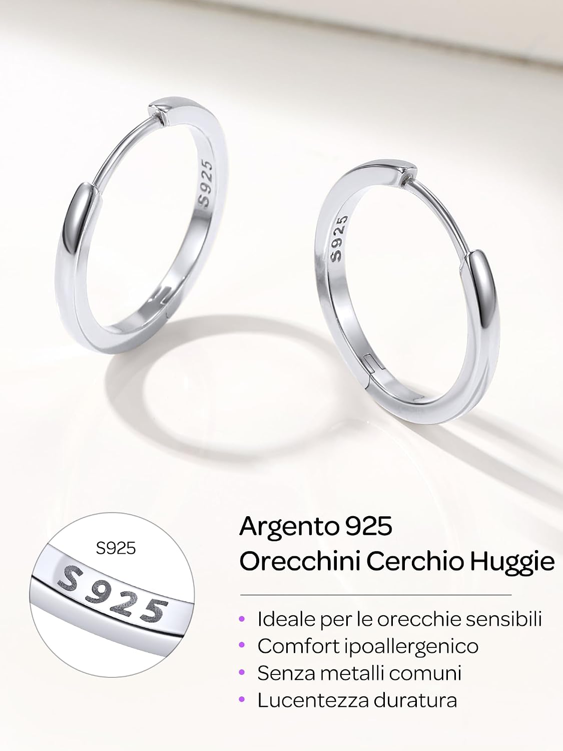 Thumbnail 6 de ChicSilver Orecchini Donna Cerchio Argento 925 6–20 mm: eleganti, leggeri e versatili