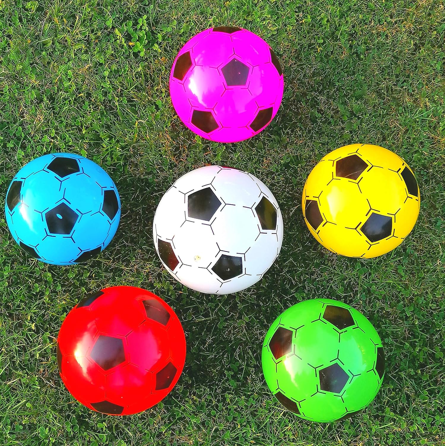 Detalle de Palloncini da calcio in plastica, 12 pezzi, 20 cm – per bambini dai 3 anni