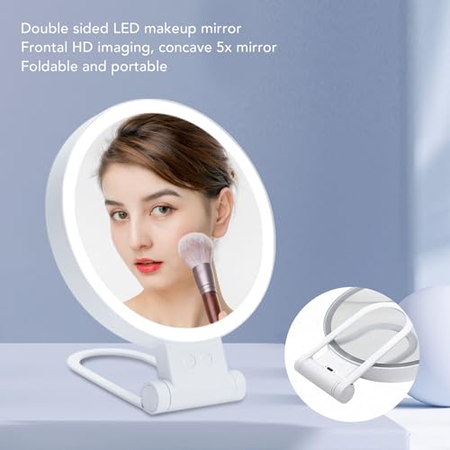 Detalle 2 de Fockety 5X Magnifying Mirror With Light – USB Rechargeable LED Vanity Mirror