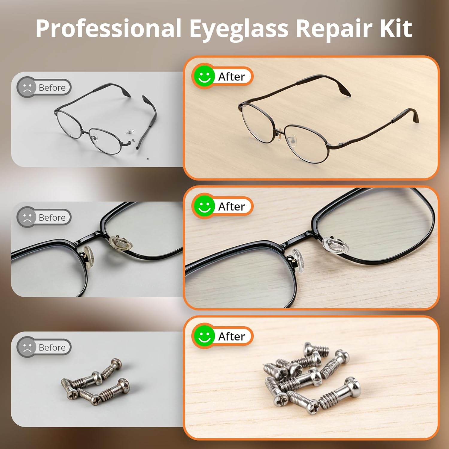 Detalle 2 de JOREST Eyeglass Repair Kit: Complete, Portable Eyeglass Repair Tool Set