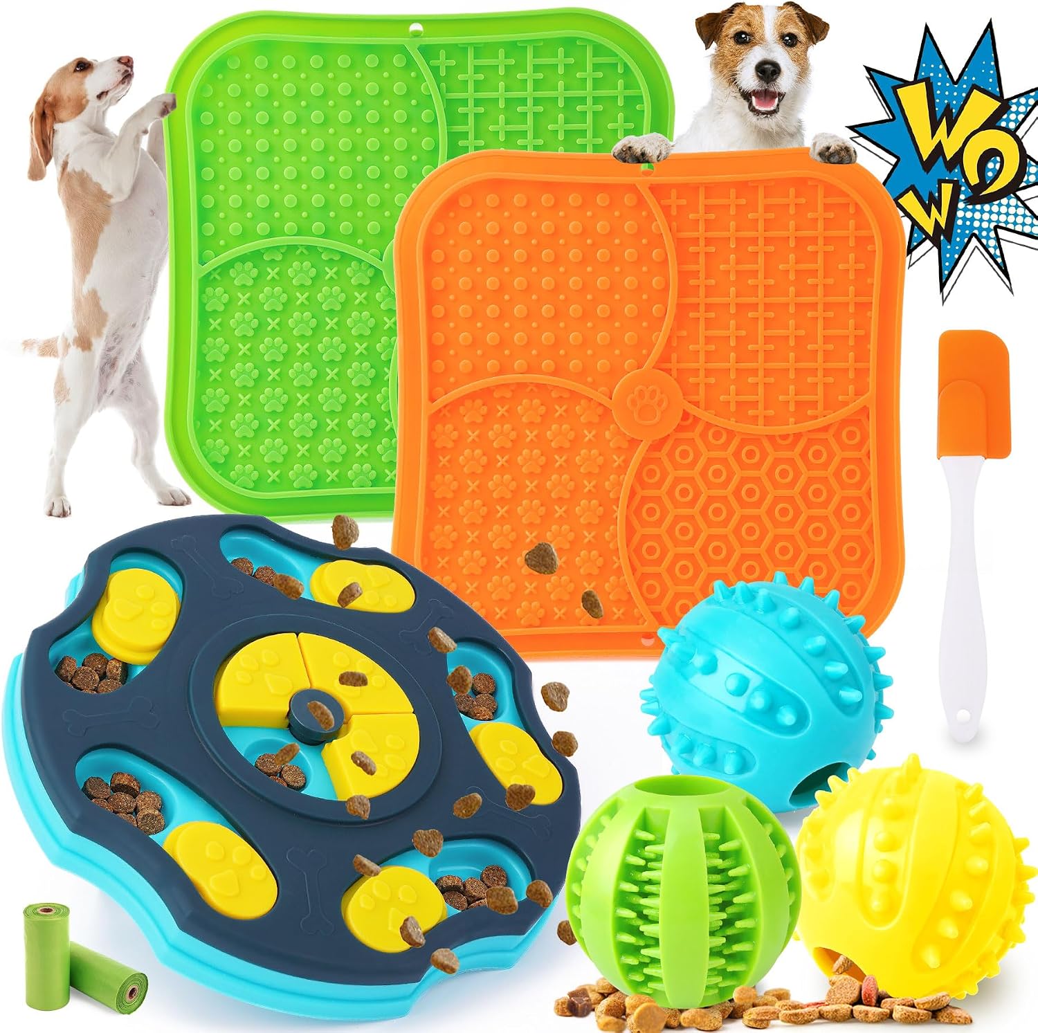 Detalle de Forfon FFPT1 Dog Enrichment Toy Set with Puzzle, Lick Mats & Treat Balls