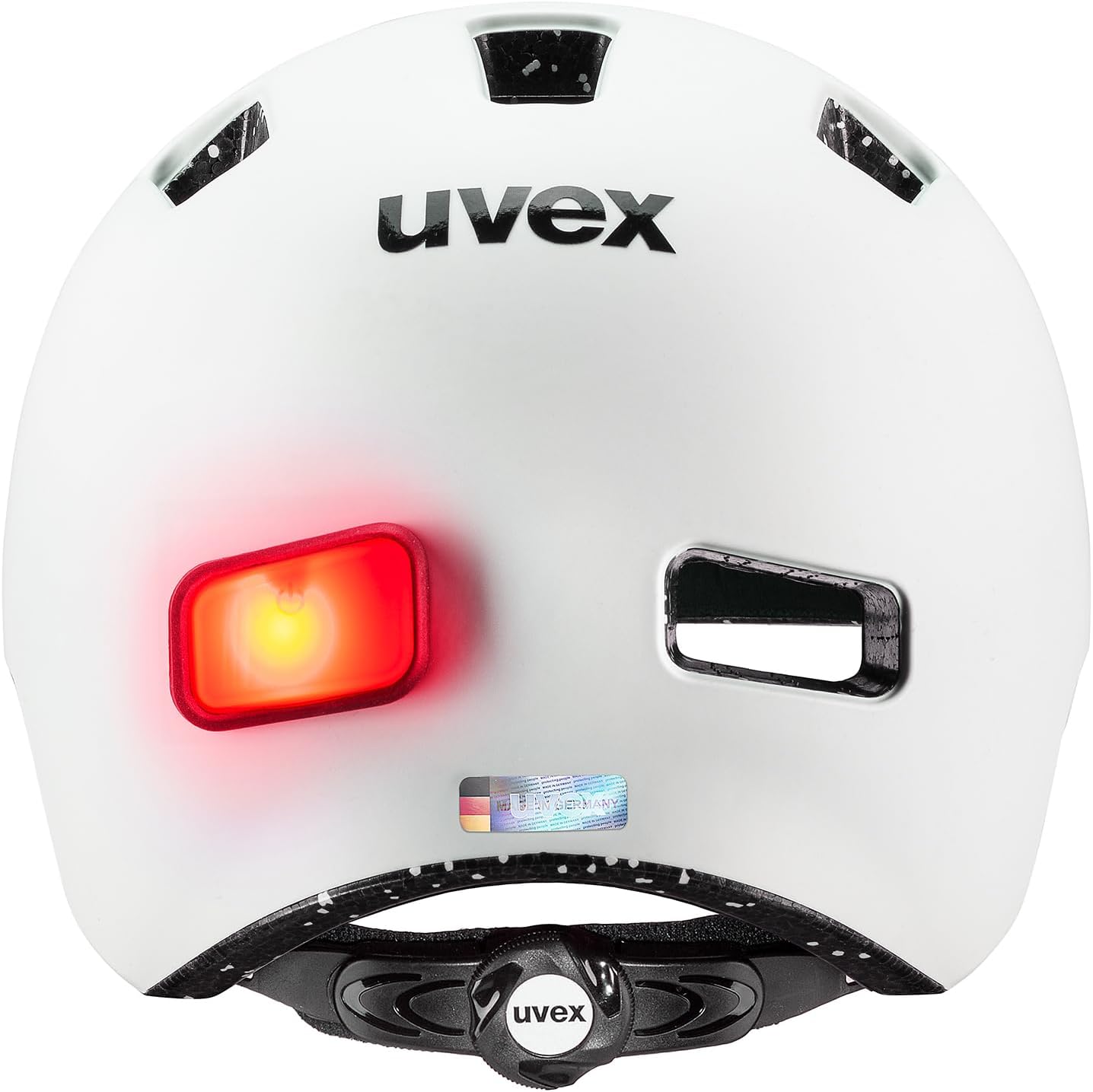 Detalle de Uvex city 4 fietshelm met ledachterlicht, 55-58 cm, White Skyfall Matt