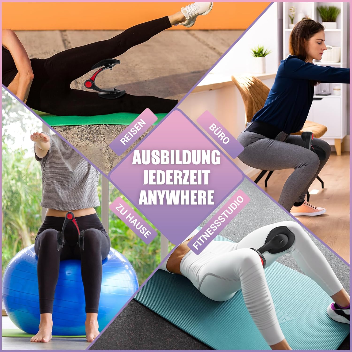 Thumbnail 4 de Oberschenkeltrainer 28–38 lb Beckenboden- und Po-Training für Damen mit Resistance-Bands