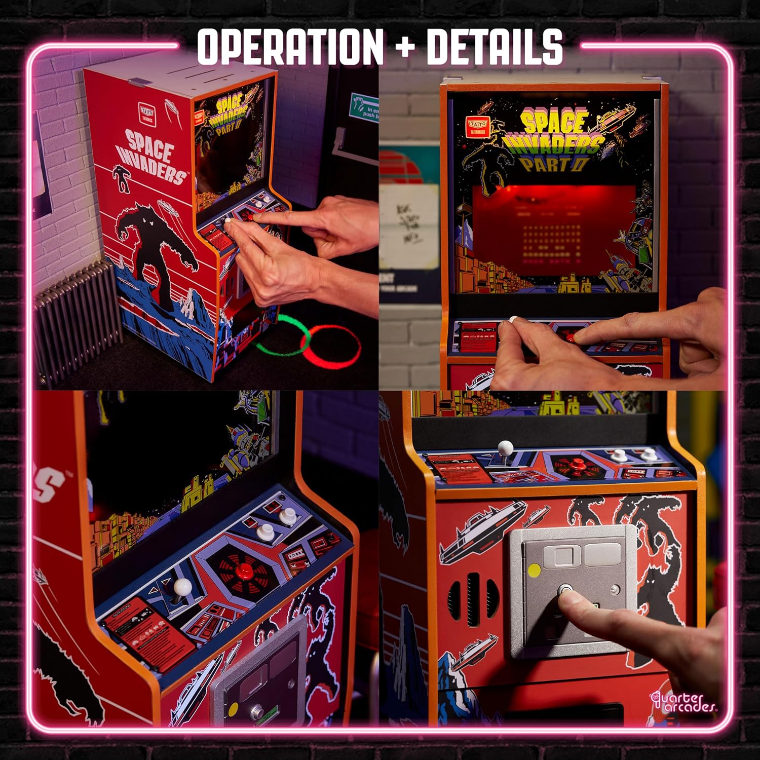 Detalle 2 de Quarter Arcades NS4272 Space Invaders II – drewniana miniaturowa szafka 1/4