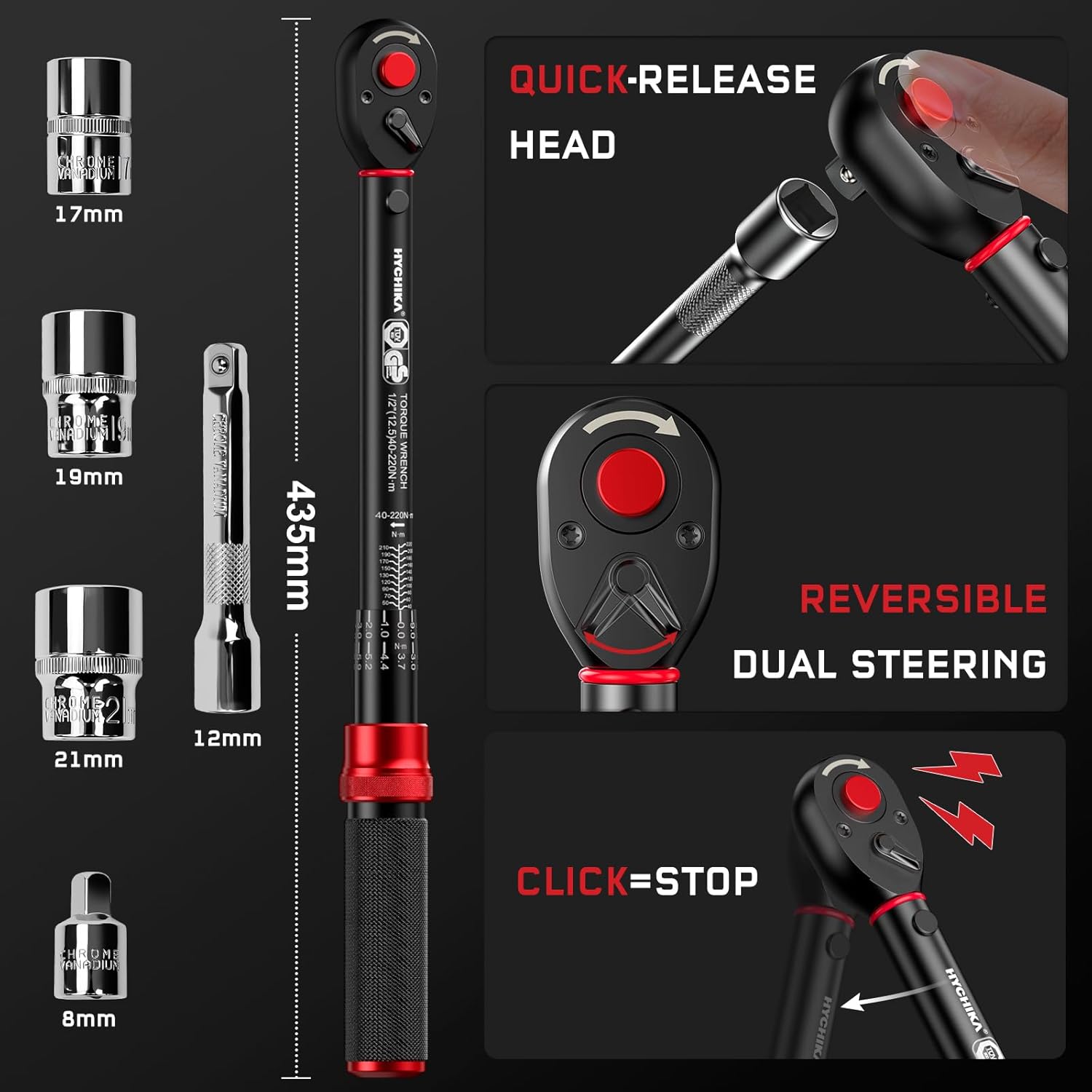 Thumbnail 6 de HYCHIKA 1/2" torque wrench 40-220 Nm