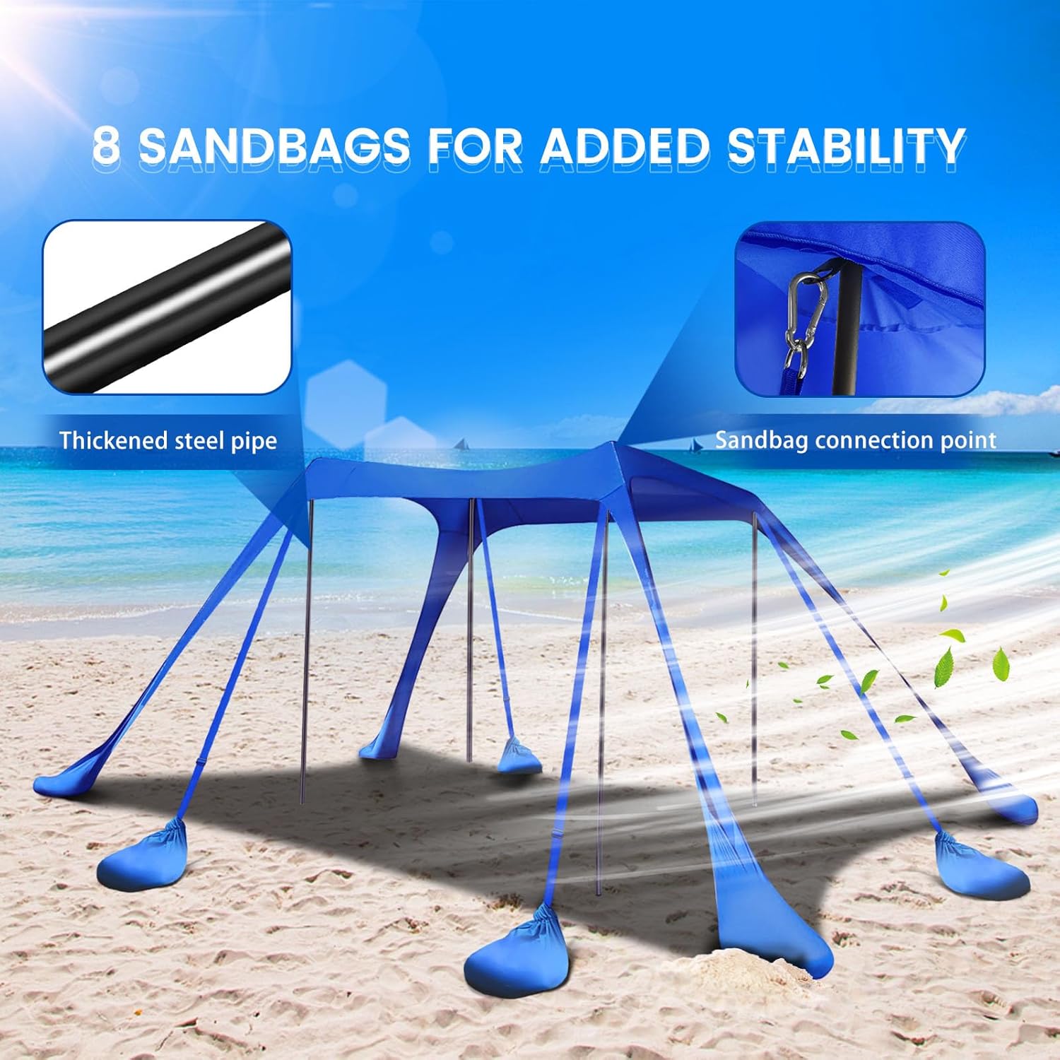 Thumbnail 5 de besuhot Beach Tent Sun Shelter 10x10FT: UPF 50+ Shade Canopy for Beach, Camping, and Outdoor Fun