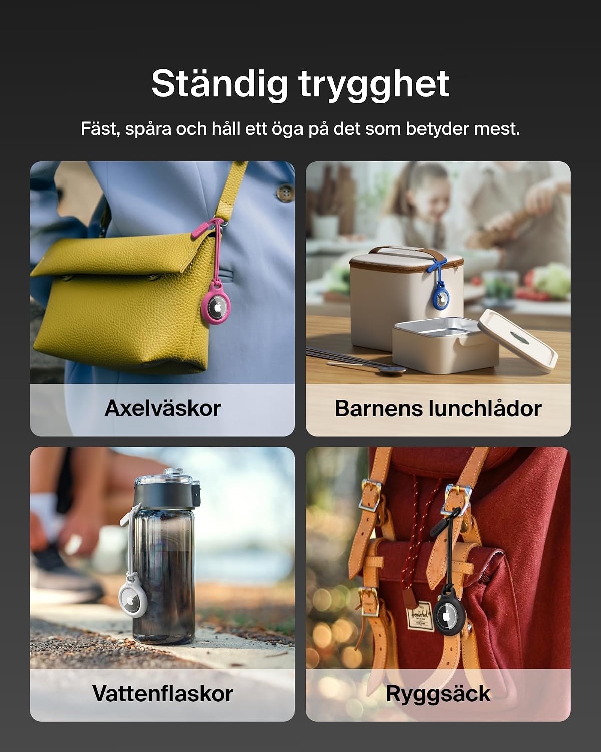 Thumbnail 2 de Belkin Secure Holder AirTag-hållare med rem, svart reptåligt hårdskal