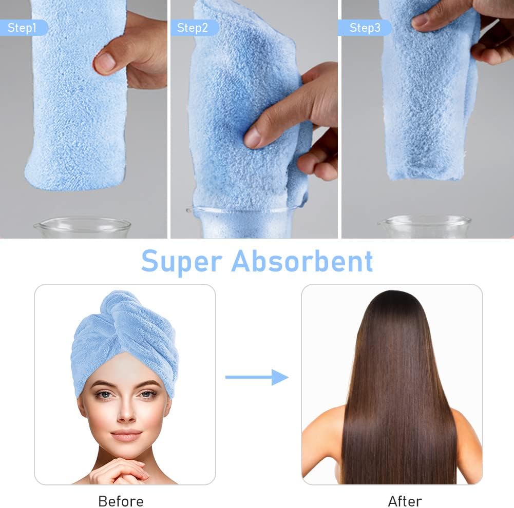 Detalle de URAQT C2-B221121-FBA microvezel haartulband, 3-pack met knoopsluiting