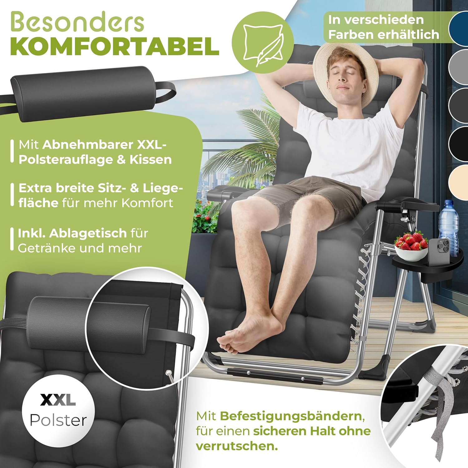 Thumbnail 2 de KESSER Sonnenliege 200 kg belastbar 🏖