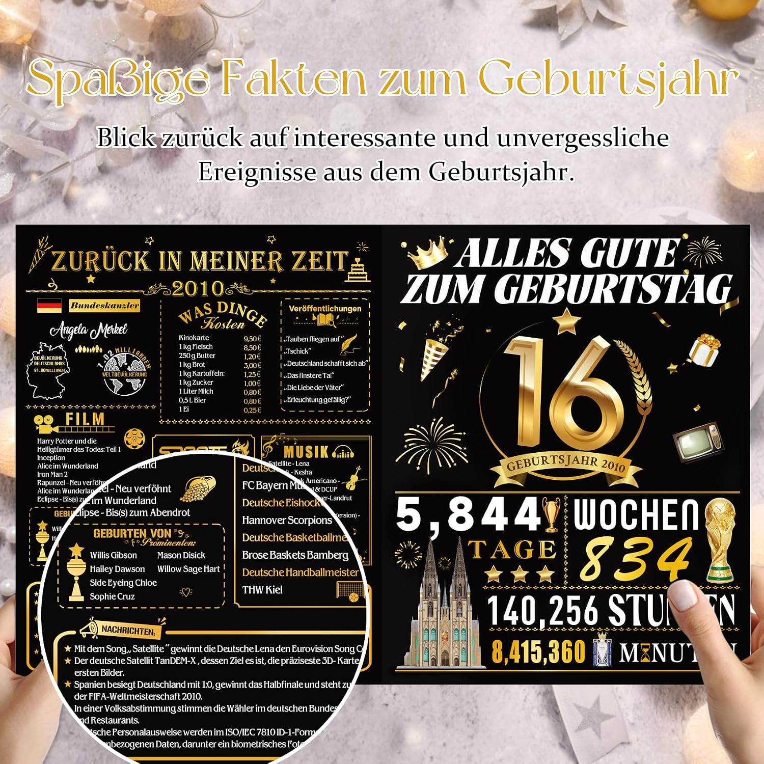 Detalle 2 de OLOSONG Geburtstagskarte 16 Jahre 3D