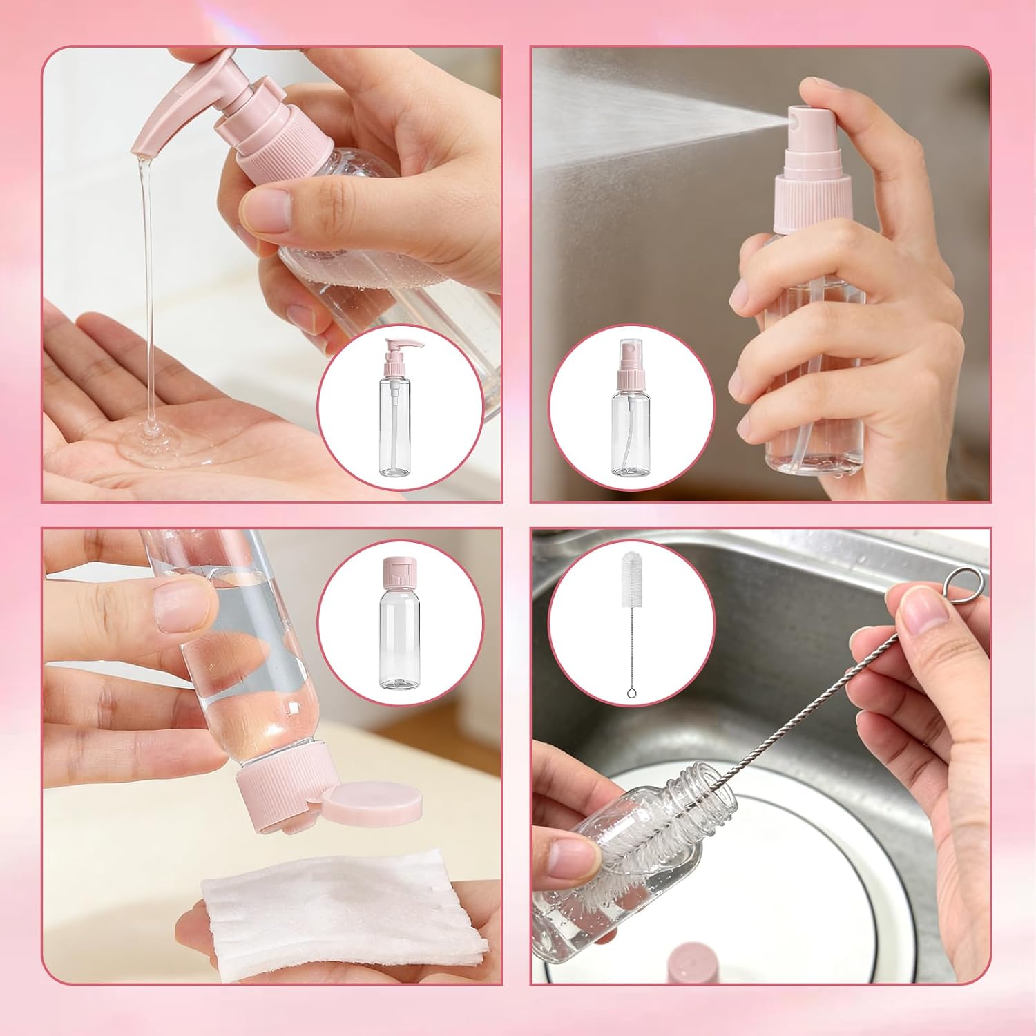 Thumbnail 3 de 18 Pack Travel Bottle Set for Toiletries: Leakproof, Refillable & Squeezable