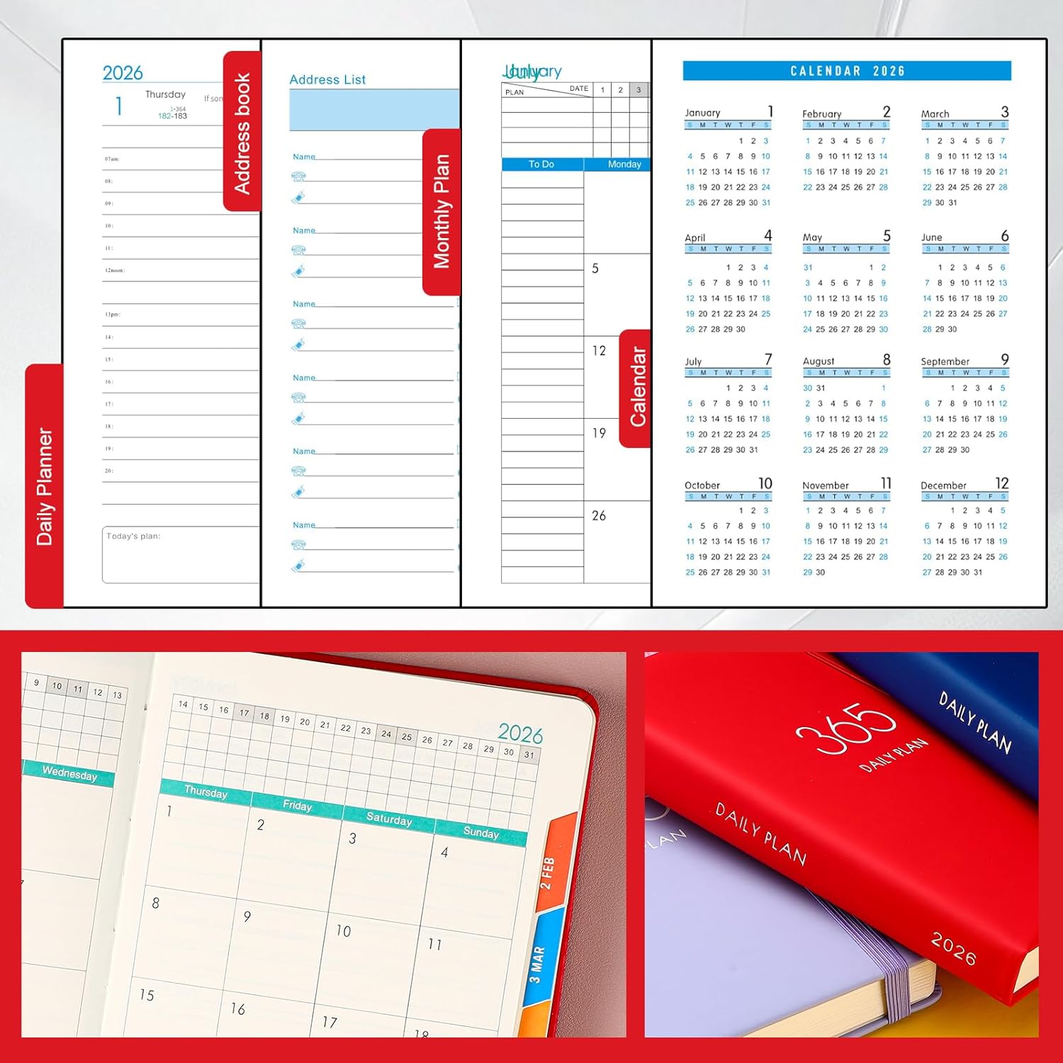 Thumbnail 6 de Agenda A5 2026 une page par jour 📔