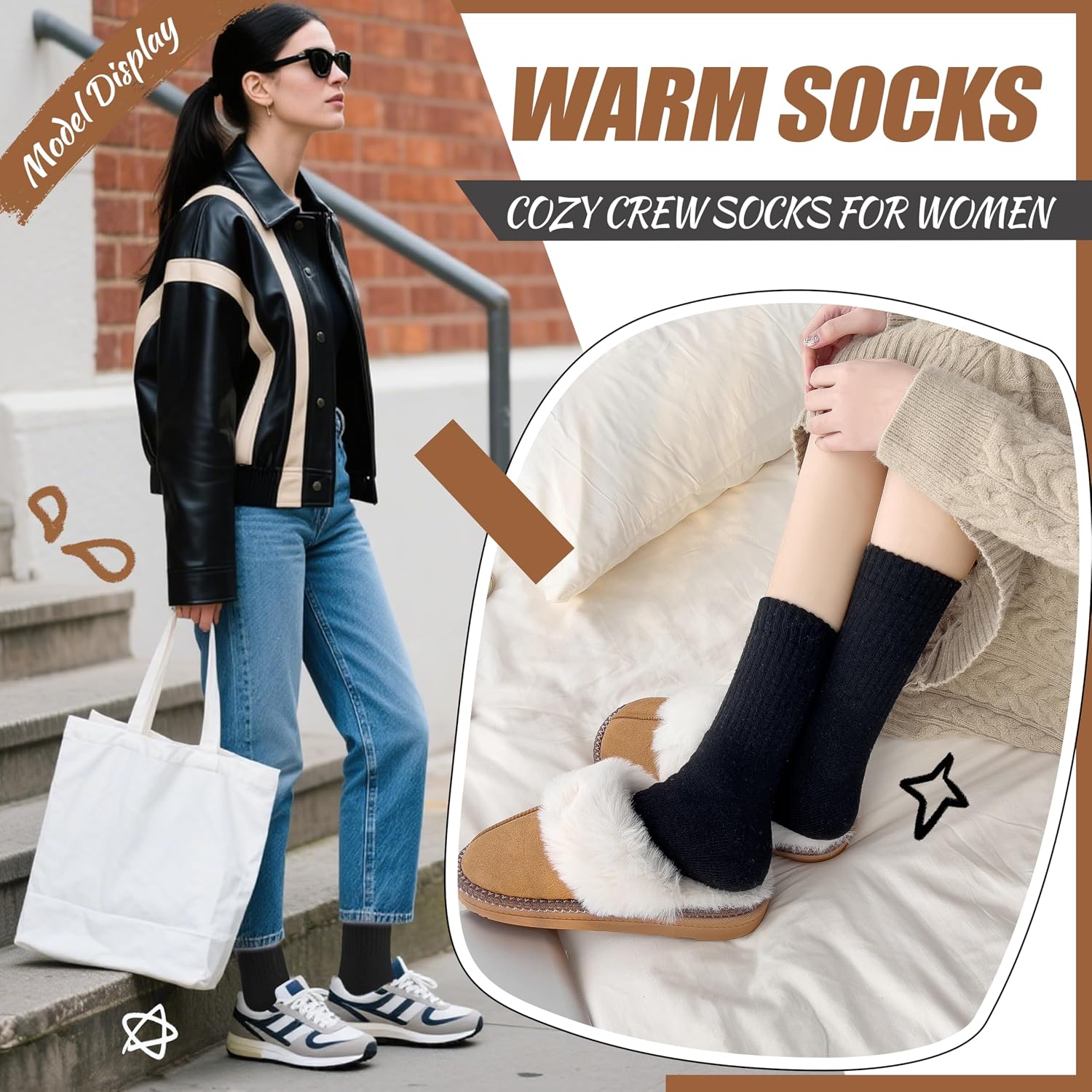 Detalle 1 de EBMORE Merino Wool Thermal Socks 5 Pairs