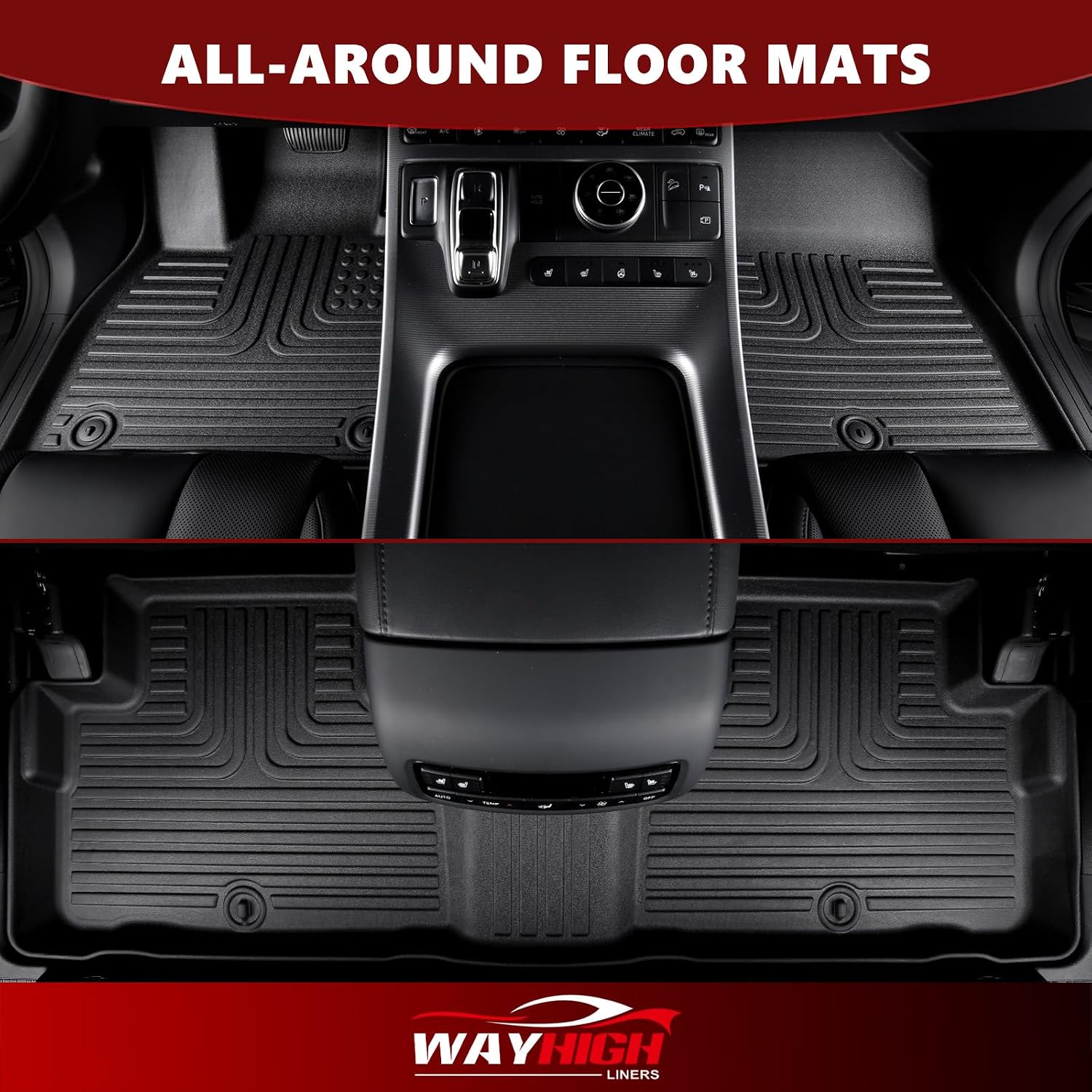 Detalle de Wayhigh Volkswagen Tiguan Floor Mats & Cargo Liner, 2018-2024, TPE, 5-Seat