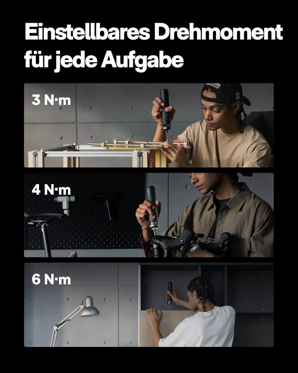 Thumbnail 3 de HOTO PixelDrive Elektrischer Schraubendreher Set mit Intelligenter Anzeige – 6 Drehmomentstufen, 30 Bits, USB-C 2000 mAh